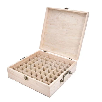 

62 Slot Wooden Essential Oil Storage Box Solid Wood Case Holder Large Capacity Aromatherapy Essential Oil Bottle Organizer