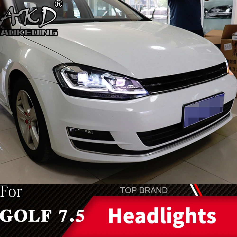 Фара для VW Golf 7,5- фары для гольфа 7 Противотуманные фары Дневные ходовые огни DRL H7 светодиодный Биксеноновая лампа автомобильные аксессуары