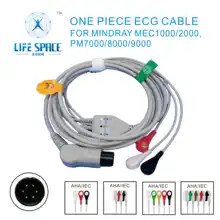 

EC-201 One-piece ECG Patient Cable With 3leads 5leads Snap clip For MINDRAY MEC,PM Patient Monitor Electrocardiograph