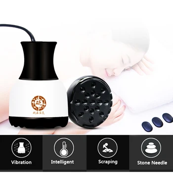 

Natural Stone Needle Heating Scraping Massager Electric Chinese Body Guasha Massage Dredging Collaterals Detox Health Care