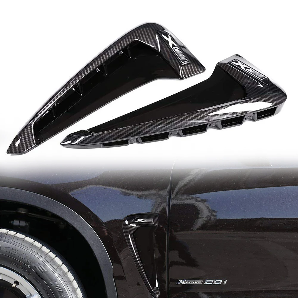 1 пара ABS переднее крыло автомобиля боковое вентиляционное отверстие Крышка Накладка для BMW серии X X5 F15 X5M F85 акула жабры боковое вентиляционное отверстие Стайлинг наклейка