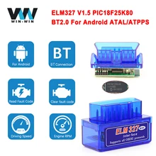 

ELM327 V1.5 PIC18F25K80 Scanner Adapter OBD 2 OBD2 ELM 327 V 1 5 Car Diagnostic Auto Tool Bluetooth-Compatible ODB2 Code Reader