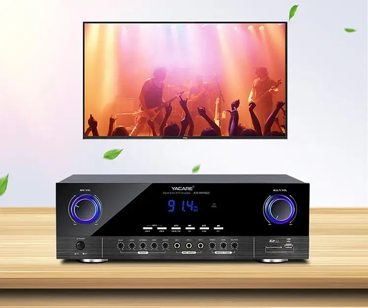 KM-800II домашний Bluetooth 5,0 караоке домашний мощный усилитель мощности KTV аудио поддержка USB sd-карта