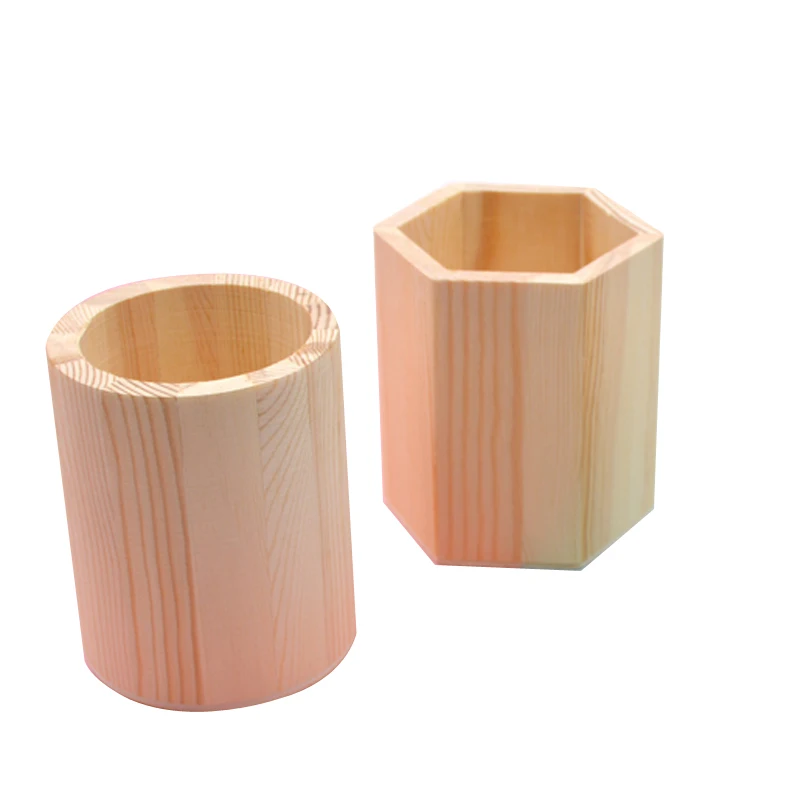 

Nature Wood Desk Pen Holder Organizer Wooden Pencil Case Stand For Pens Office Accessories School Supplies