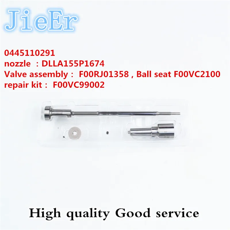 

Injector nozzle DLLA155P1674,Valve assembly F00RJ01358 Repair kit F00VC99002 FOR Common Rail Injector F00R110291 O 0445110291