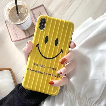 

Fashion Luggage Pattern Cute Cases Cartoon Smile Face Phone Case for Iphone XS Max XR X Case for Iphone 6 6s 7 8 Plus Cover