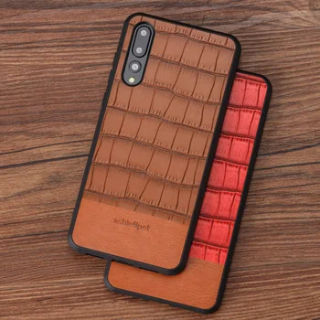 

Cowhide Phone Case For Huawei Mate 9 10 20 Pro P10 P20 P30 Lite case Crocodile Texture Back Cover For Honor 8X 9 10 Case Brief