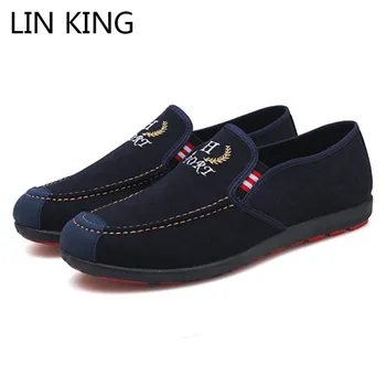 

LIN KING Comfortable Men Soft Leather Casual Shoes Slip On Lazy Shoes Low Top Outdoor Flats Shoes Non Slip Man Moccasins Loafers