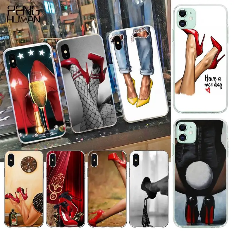 Роскошный красный чехол для телефона на высоком каблуке iPhone 11 pro XS MAX 8 7 6 6S Plus X 5S SE