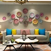 European Pattern Hand Drawn Ceramic Decorative Plate, Living Room Decoration, Sitting Plate, Background Wall Hanging Plate 1