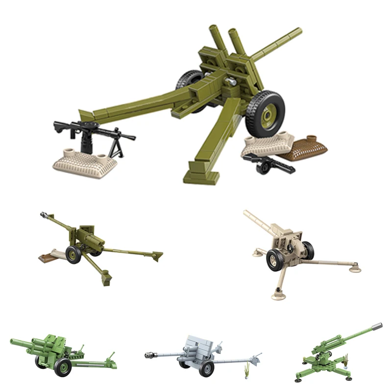 DIY Военная серия Cannon An ti самолет пистолет строительные блоки солдат оружие Наборы