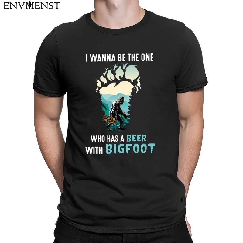 

Envmenst cotton t shirt men Bigfoot I Wanna Be The One Who Has A Beer With Darryl Mens T-Shirt animal o-neck short-sleeve XS-3XL
