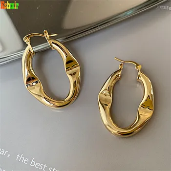 

Kshmir Oval geometric earring female press metal design earrings exaggerated earrings simple earrings simple earrings