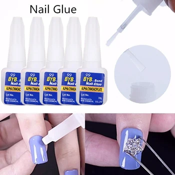 

10 Pcs / Set Nail Polish Brush Nail Glue With Brush Firm Nail Decoration Sticky Jewelry Firm Nail Glue