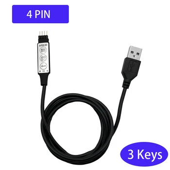 

USB RGB Strip Controller DC 5V Colorful Led Dimmer 3 Keys 4 Pin Female Connector for Led RGB Strip 19 Dynamic Modes