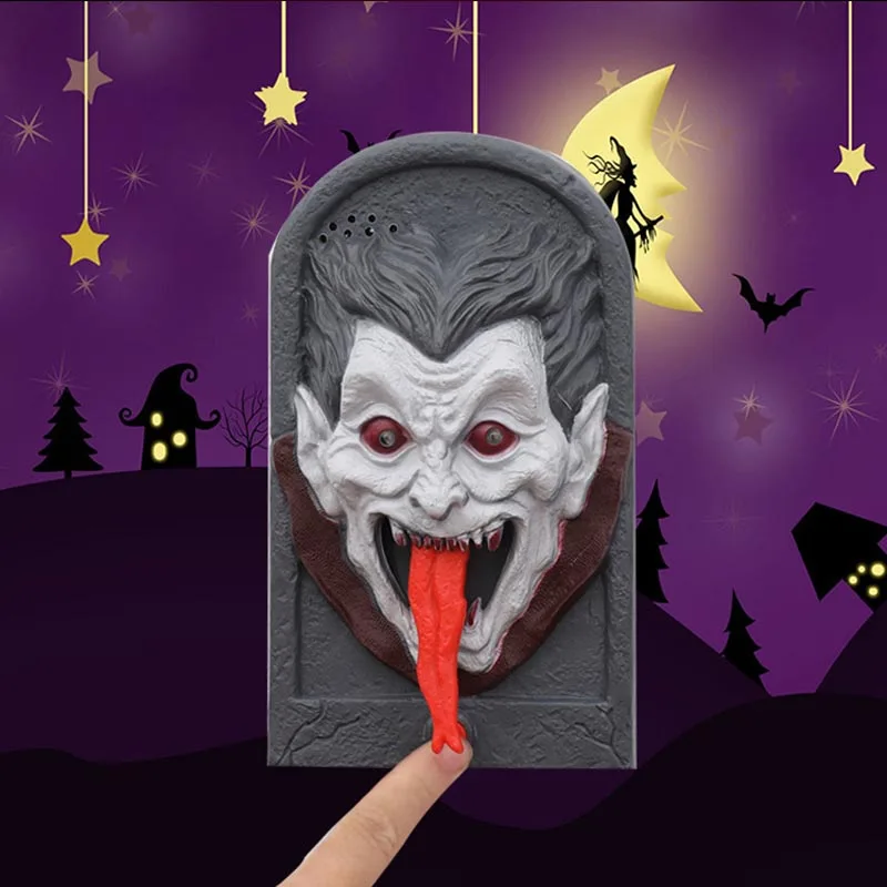 

Halloween Doorbell Horror Props Skull Witch Vampire Glowing Tricky Toy Halloween Sound And Light Doorbell