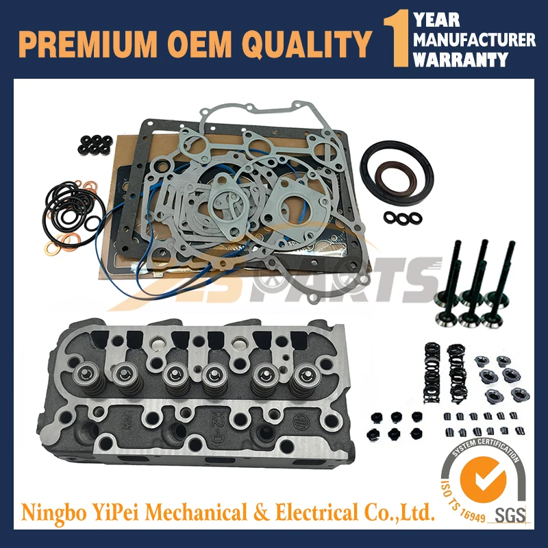 For kubota diesel engine D1105 cylinder head with valve train kit full