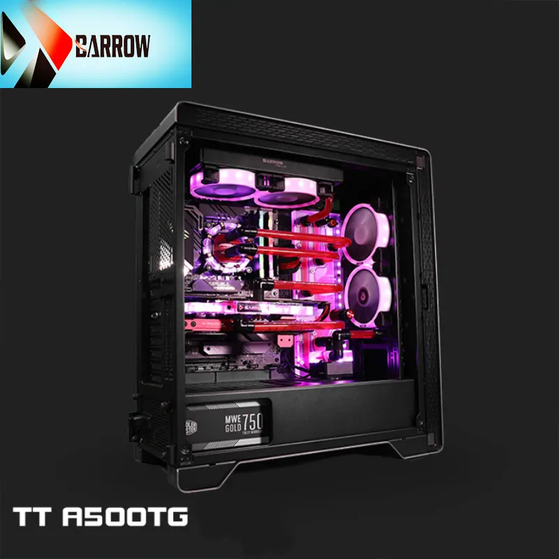Курган Thermaltake A500TG компьютер чехол резервуар для воды печатная плата, Никелированное покрытие RGB 2,0 5 V, водный канал, TTA500TG-SDB гаджет