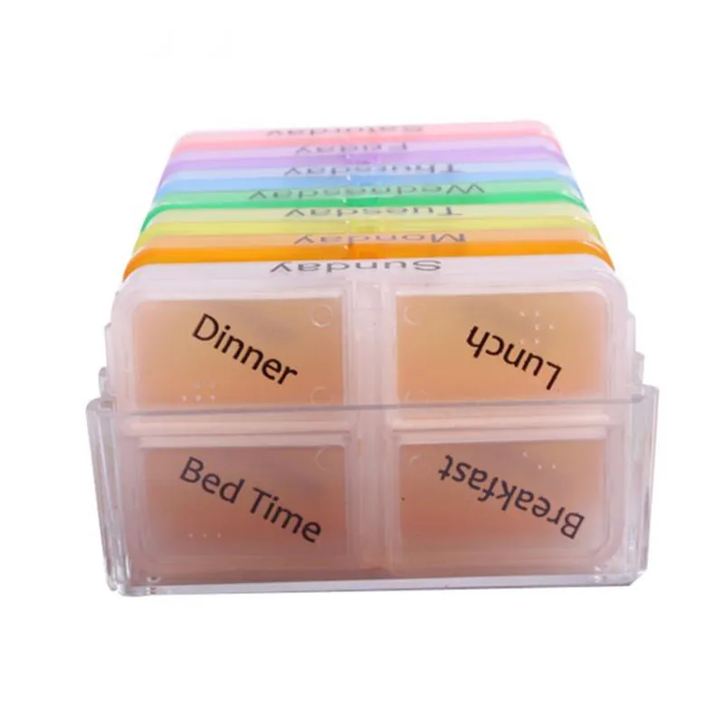 PURDORED 1 Pc Travel One Week Medicine Box Plastic 7 Day pill Box Container Medicine Weekly Storage Organizer Viaje Accesorio