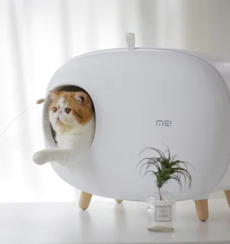 

Cat Litter Box Fully Enclosed Large Cat Toilet Deodorization Splash Prevention Top Entry Semi Enclosed Cat Toilet Pet Supplies