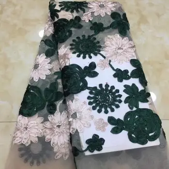 

Fashionable embroidered French lace fabric tulle lace fabric SYJ-16881 with best quality