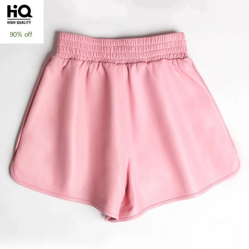 Schapenvacht Shorts Vrouwen Losse Grote Lederen Vrouw Korte Broek Hoge Taille Wijde Pijpen Elastische Taille Dragen Zwart Lederen Dame Shorts Schapenvacht Shorts Vrouwen Losse Grote Lederen Vrouw Korte Broek Hoge Taille Wijde Pijpen Elastische Taille Dragen Zwart Lederen Dame Shorts