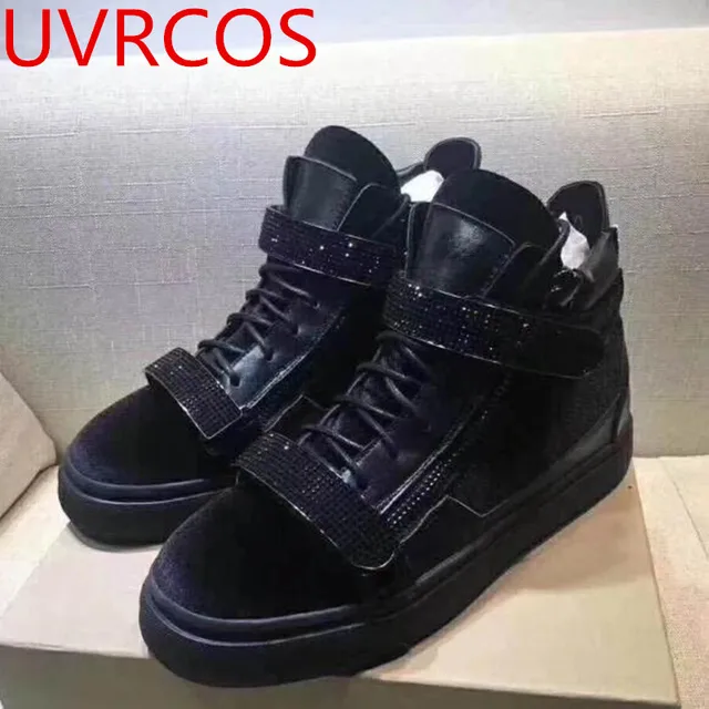 Zapatillas de deporte de cuero aterciopelado para hombre, zapatos