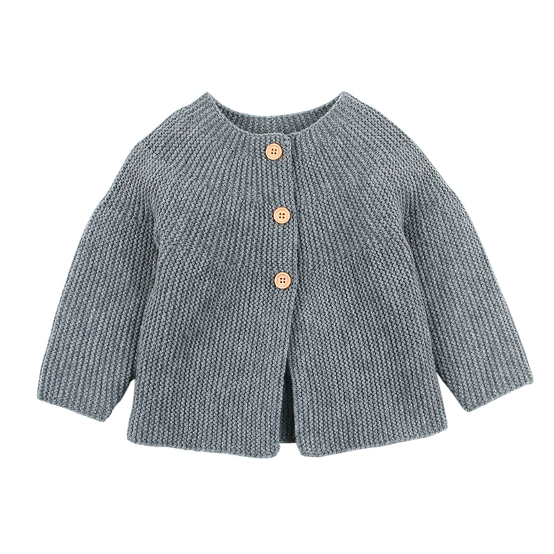Cardigan Gray Модная одежда с длинными рукавами; вязаные кардиганы для маленьких мальчиков и девочек; свитера; зимние теплые пальто с капюшоном для новорожденных; - Цвет: Cardigan Gray