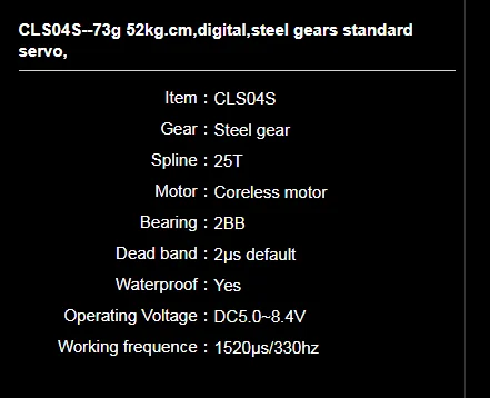 KINGMAX MAX POWER SERVO CLS03S-44kg.cm CLS04S-52kg.cm высокоскоростной цифровой сервопривод с высоким крутящим моментом