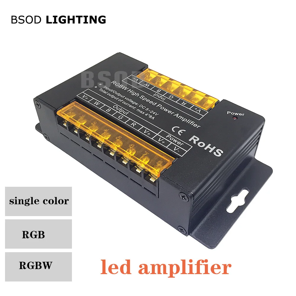 

BSOD Led Amplifier Single Color RGB RGBW DC12V 24V Big Power for SMD3528 5050 5630 3014 Led Strip Light