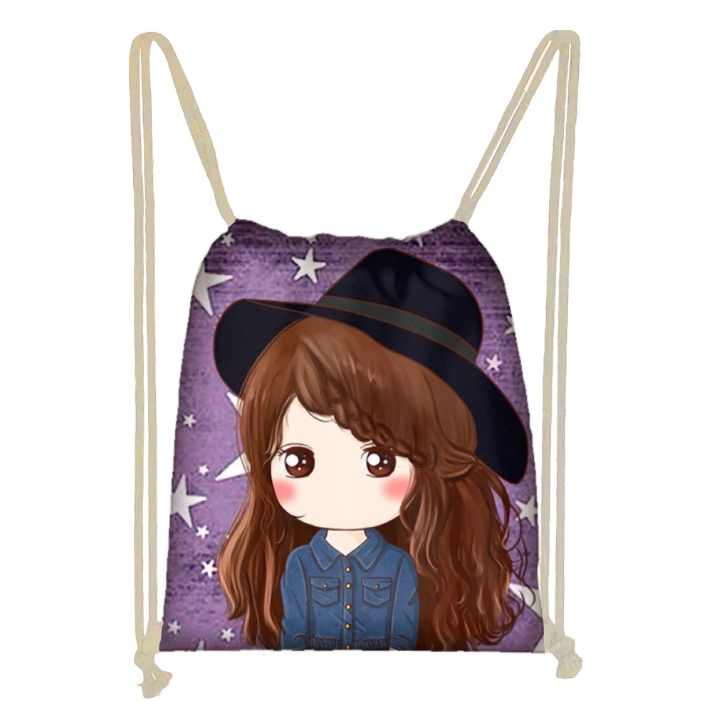 Twoheartsgirl мультфильм принцесса девочка шнурок сумка на плечо школьные сумки для женщин милые дети дорожная сумка для хранения мягкое - Цвет: Z5579Z3