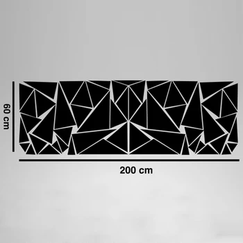 

200*60cm Matte Black Triangle Car Side Sticker Vinyl Decals Auto Decoration High Temperature Resistant