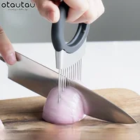 Stainless Steel Onion Holder Slicer Fruit Vegetable Cutter Meat Tenderizer Kitchen Must Have Gadgets Accessories