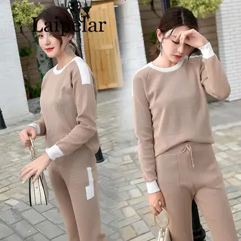

Women 2 piece set knit pants suit Sweater tracksuit Suits and Set Autumn Casual Pullover Winter sets