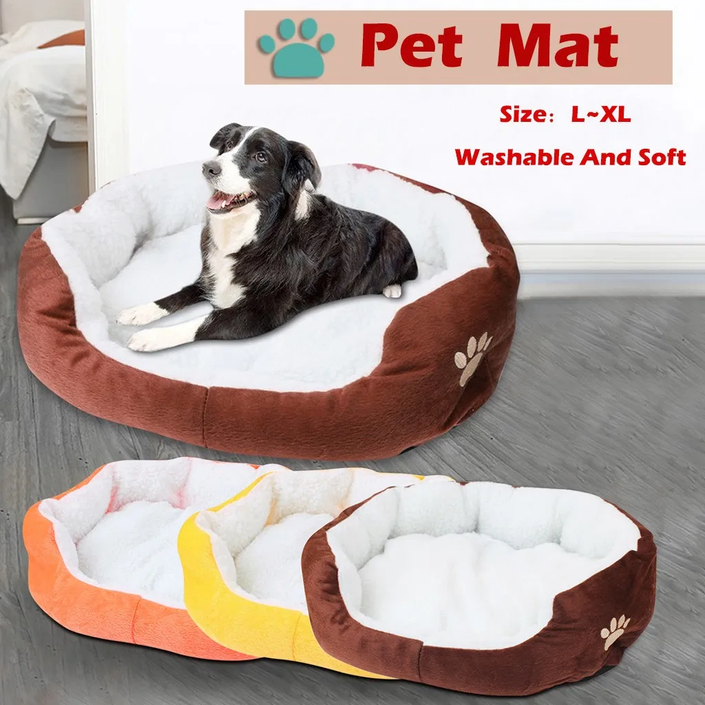 Mascota perro gato grande de lana caliente cama casa acogedor nido estera de felpa cojín portátil gato nido para dormir interior perro cojín suave de lana alfombras