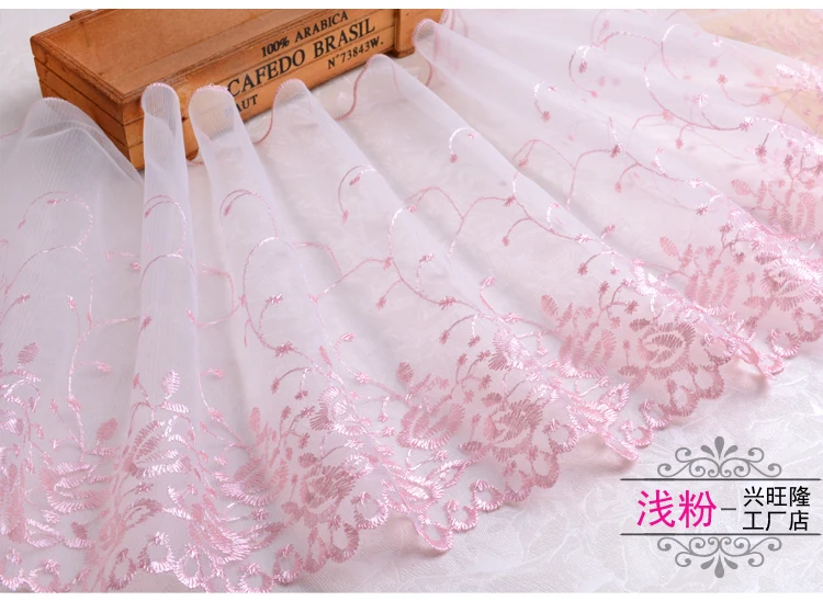 Lace Ribbon 1meter Flower Lace Trim Dress Wedding Lace Fabric Applique Baby DIY Embroidered Sewing Craft 25cm Width