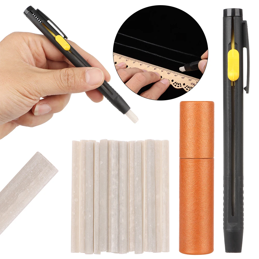 Worallymy Leather Chalk Pencils Set Fabric Marker Pen Tailor's DIY Clothing  Sewing Marking Pen Assorted Kit 