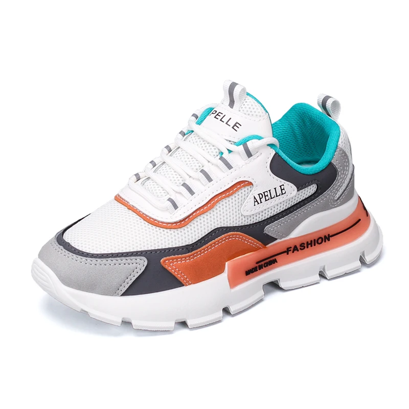 Casual Leather Sports Shoes, Women's Fashion Shoes, Thick Soled, Thick Soled, Walking, New in the Spring and Autumn of 2021