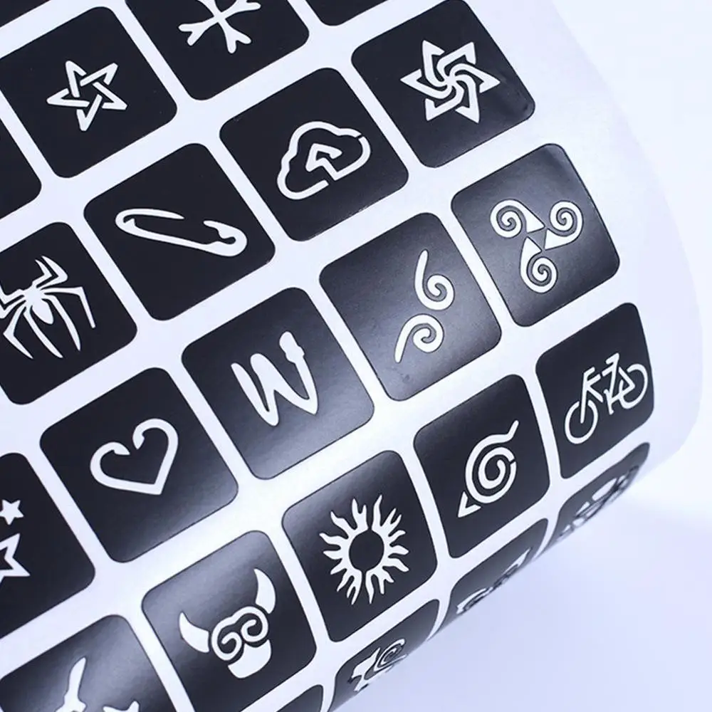 False Tattoo Sticker Stencils Glitter Temporary Fake For Woman Cute Template Girl Flower Tattoo Cartoon Kids Drawing Butter