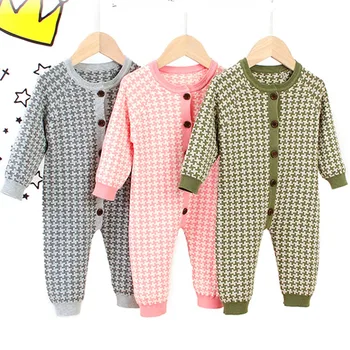 

Baby Rompers Long Sleeve Newborn Boys Jumpsuits Outfits Autumn Cable Knit Infant Girls Overalls Winter Warm Children Wear