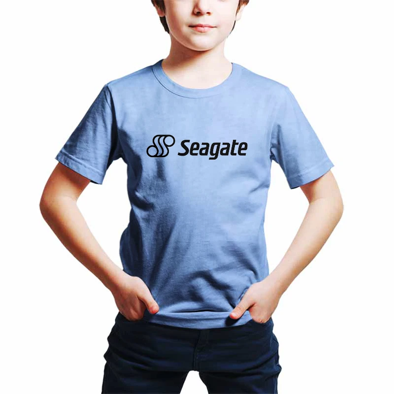 Хлопковая детская футболка Seagate с принтом гладильной бумаги мужская женская