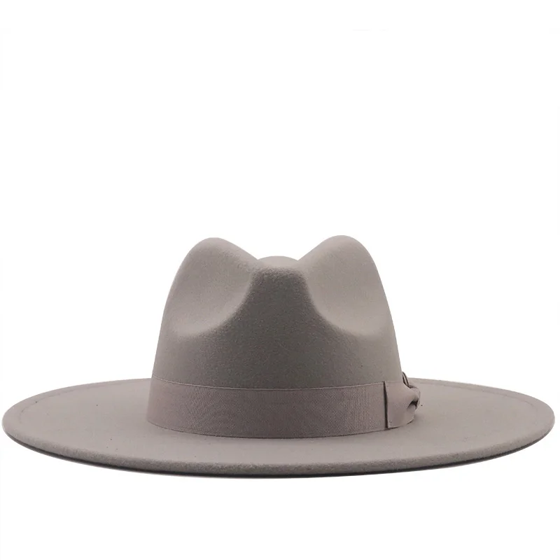 Wool Felt Fedora Hats With Bow Belts 
