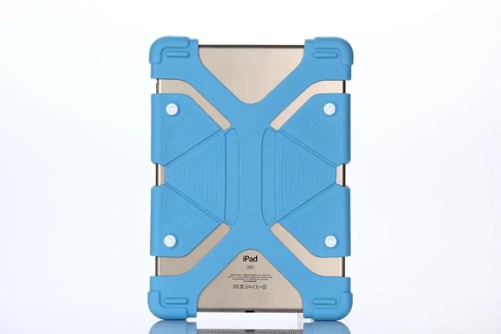 Детский безопасный универсальный силиконовый чехол для ARCHOS Core 101 3g V2 Tablet для Samsung Galaxy Tab 2 3 4 10,1 A 9," A 10,1" чехол+ ручка - Цвет: Синий