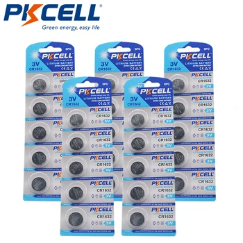 

25Pcs 5Cards PKCELL CR1632 3V Batteries Button Coin Cell Lithium For Watches Calculator Flashlights Car Remote