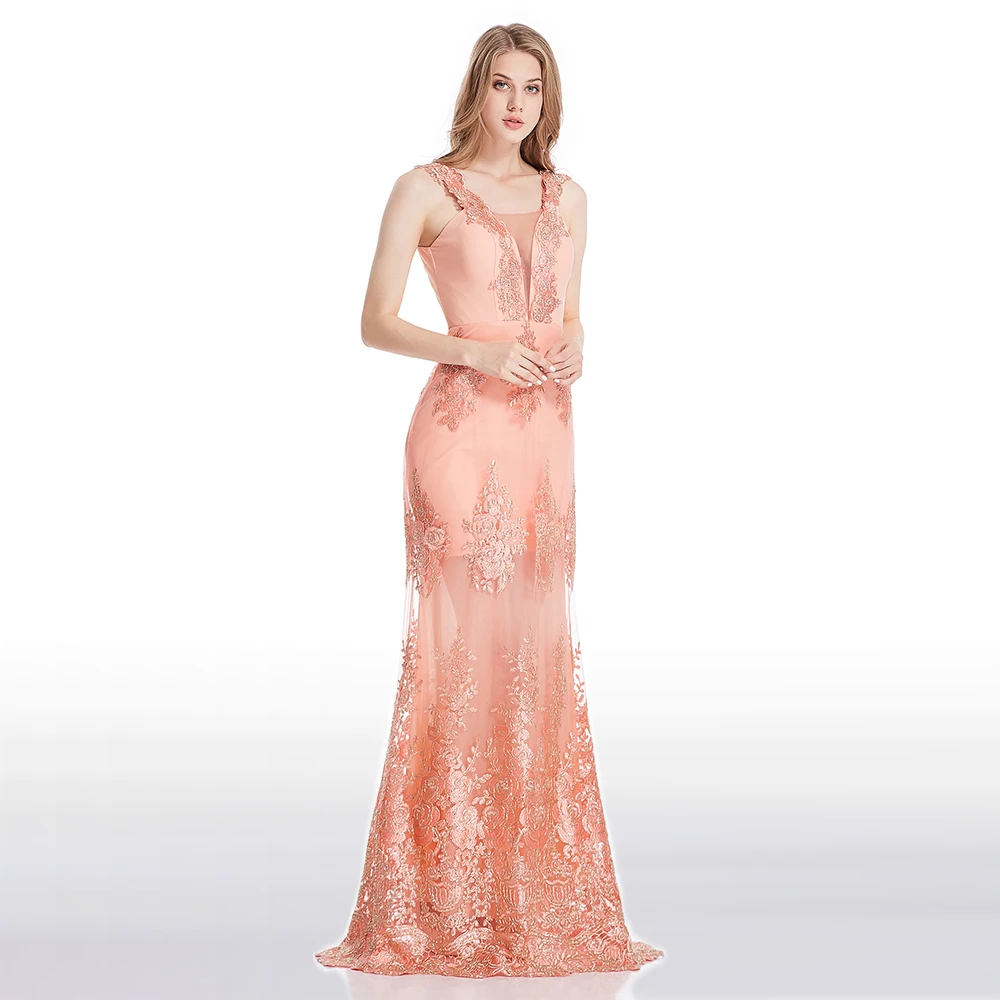 Angel-fashions вечернее платье с цветочной вышивкой на тонких бретельках длинное свадебное платье русалки небесно-голубое 432