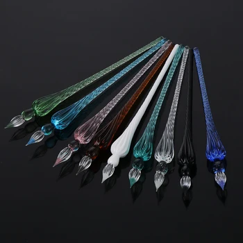 

New Glass Drip Fountain Pen Vintage Glass Dip Dipping Pen Signature Filling Ink Calligraphy Fountain Pens Art Painting Supplies