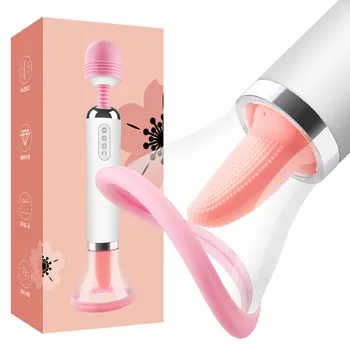 

Electric Sucking With Tongue Licking Full Body Massager Breast Massage For Women Silicone + ABS USB Charging