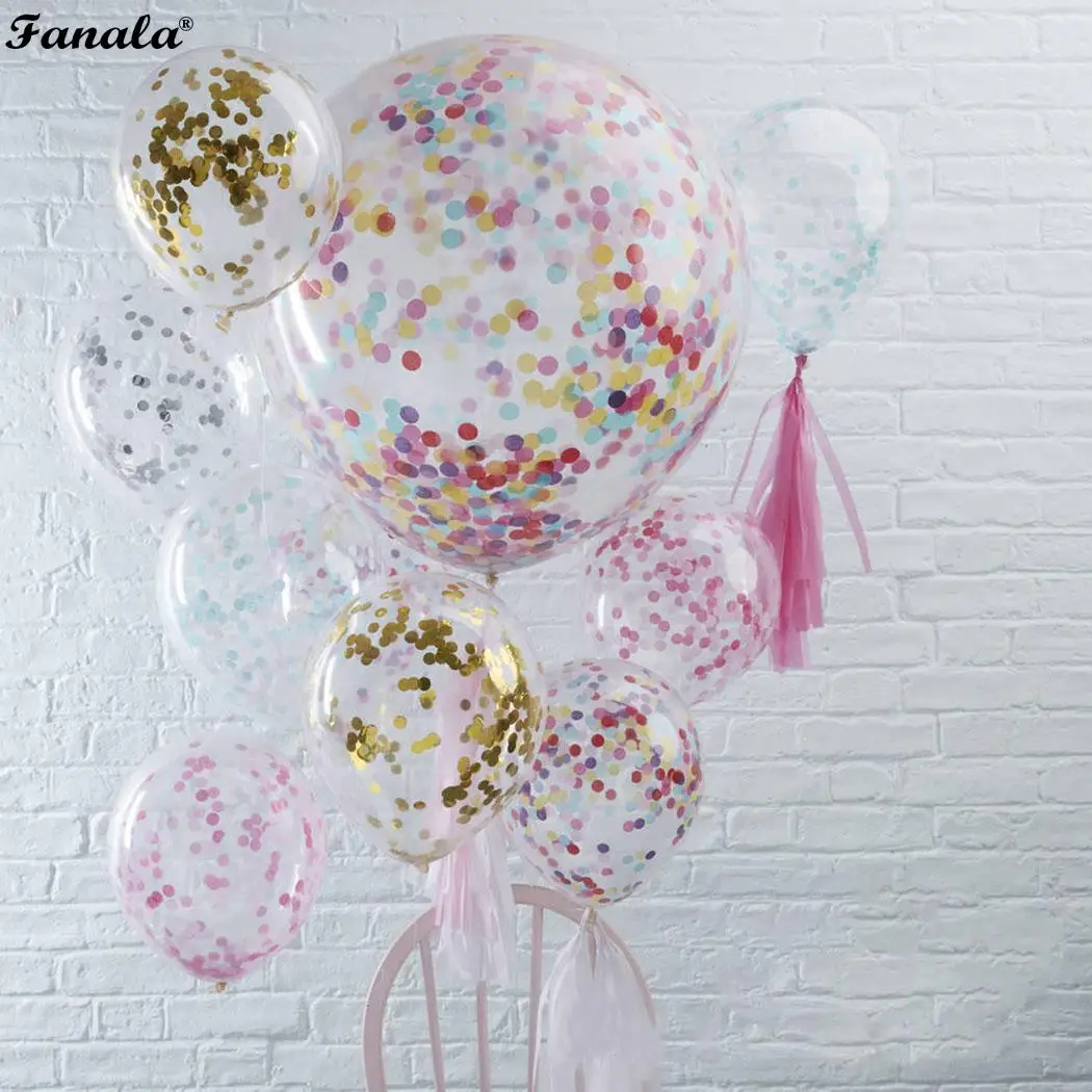

12inch1pc Latex Colorful Balloons Confetti Air Balloons Inflatable Ball Helium Balloon For Birthday Wedding Party Supplies