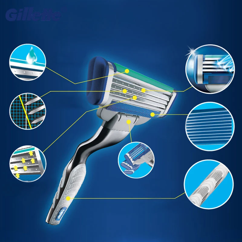 Manual razor for men safety shaving Gillette Mach 3 Turbo razor holder With replacement razor blades 1 Manual razor for men safety shaving Gillette Mach 3 Turbo razor holder With replacement razor blades 3