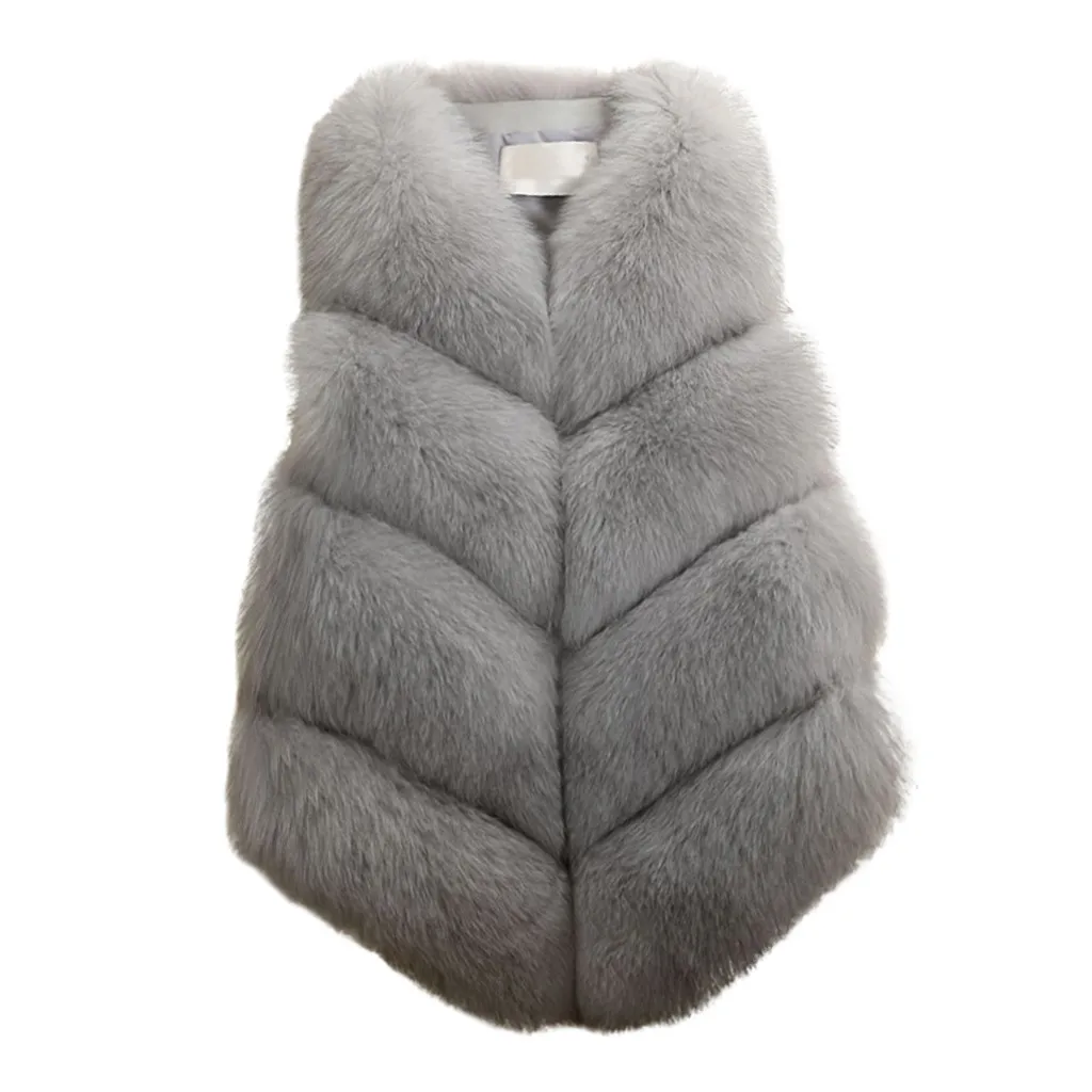 Пальто из искусственного меха Женское зимнее пальто женское приталенное пальто меховой жилет женская меховая куртка жилет для дам Новая мода# L20
